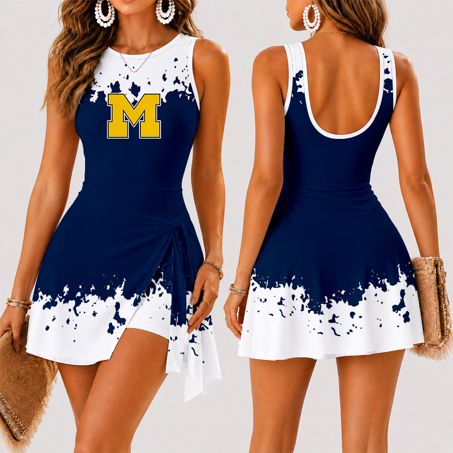 [FAN FAVORITE] NEW CUSTOMIZED NCAA CWS01 MIW MICHIGAN WOLVERINES WOMEN'S SUMMER SKORT DRESS