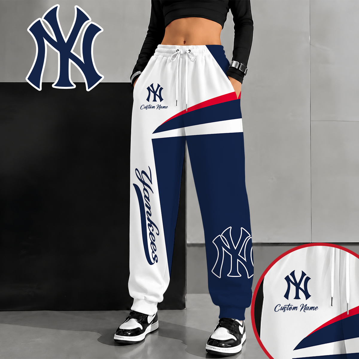 [FLASH SALE] NEW CUSTOMIZED MLB01 NYY NEW YORK YANKEES SWEATPANTS