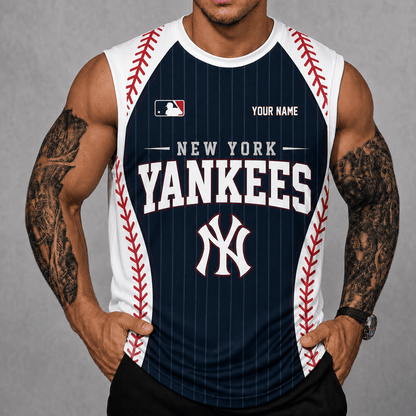 [FLASH SALE] NEW CUSTOMIZED MLB01 NYY NEW YORK YANKEES TANK TOP & GYM SHIRT