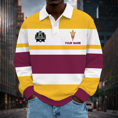 [FLASH SALE] NEW CUSTOMIZED NCAA CWS02 ASS ARIZONA STATE SUN DEVILS UNISEX LONG SLEEVE POLO