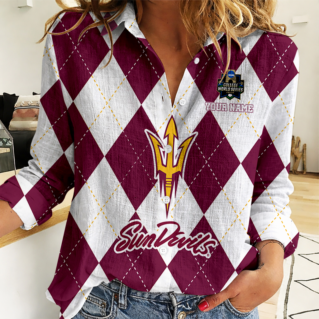 [FLASH SALE] NEW CUSTOMIZED | NCAA CWS02 ASS AS SUN DEVILS WOMEN CASUAL SHIRT FOR FAN