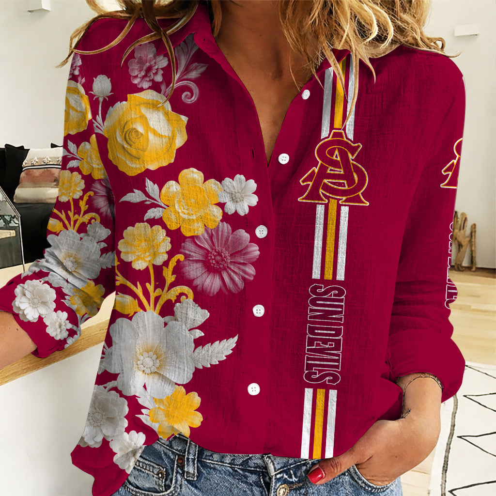 [FAN FAVORITE] NEW CUSTOMIZED NCAA CWS02 ASS ARIZONA STATE SUN DEVILS WOMEN'S CASUAL SHIRT