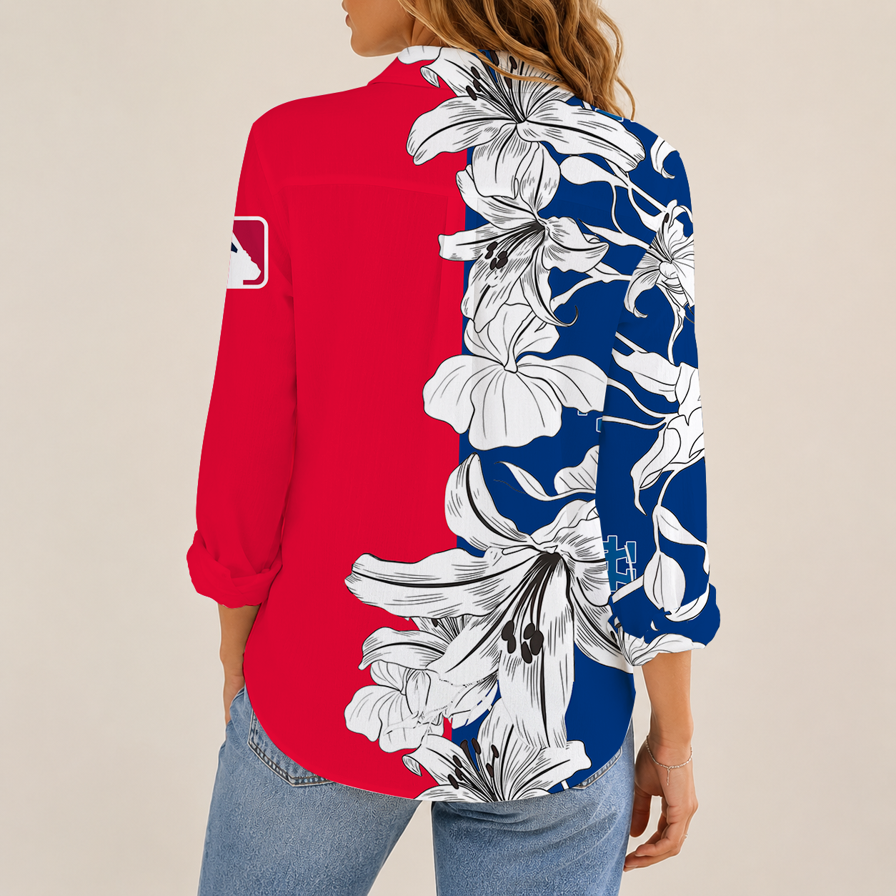 [FLASH SALE] NEW CUSTOMIZED MLB02 LAD LOS ANGELES DODGERS WOMEN CASUAL SHIRT
