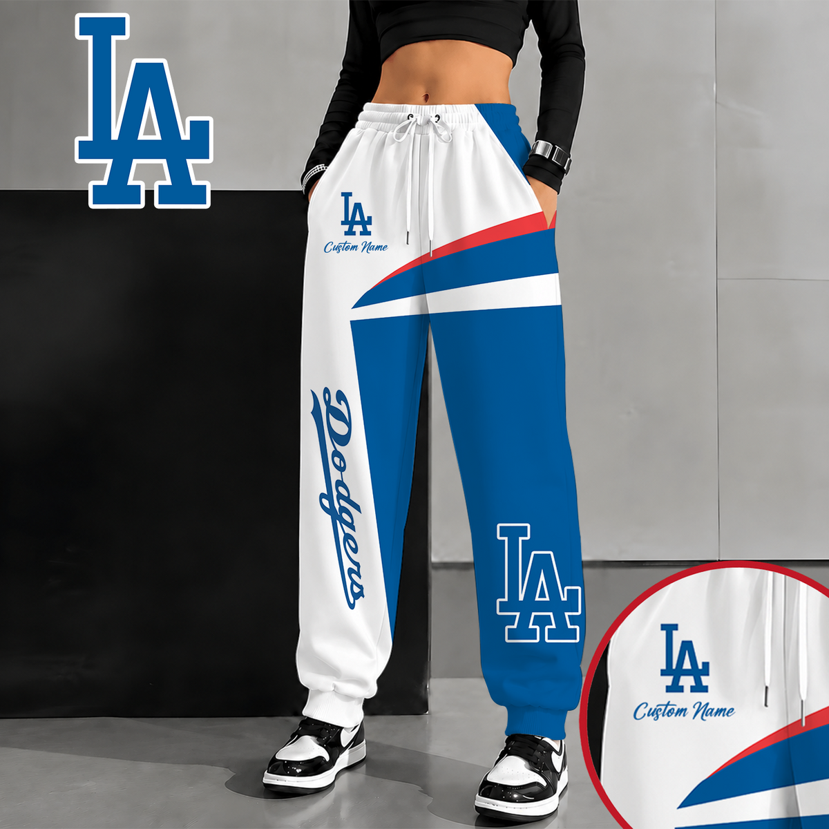 [FLASH SALE] NEW CUSTOMIZED MLB02 LAD LOS ANGELES DODGERS SWEATPANTS