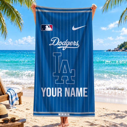 [FLASH SALE] NEW CUSTOMIZED MLB02 LAD LOS ANGELES DODGERS BEACH TOWEL