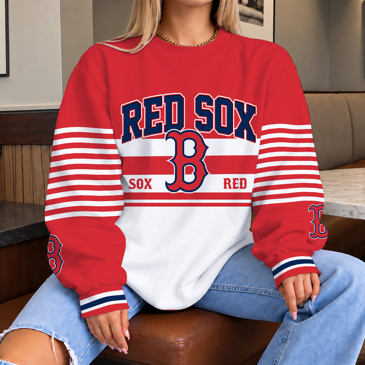 [FLASH SALE] NEW CUSTOMIZED MLB03 BRS THE RED SOX UNISEX SWEATSHIRT