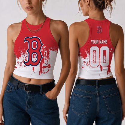 [FLASH SALE] NEW CUSTOMIZED MLB03 BRS THE RED SOX WOMEN'S CROP TOP