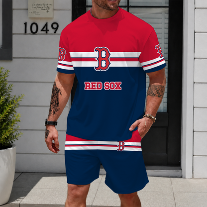 [FLASH SALE] NEW CUSTOMIZED MLB03 BRS BOSTON RED SOX UNISEX T-SHIRT & SHORTS SET