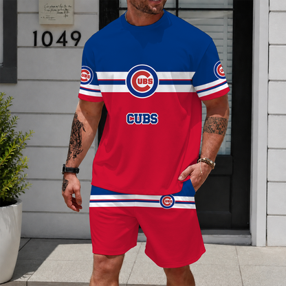 [FLASH SALE] NEW CUSTOMIZED MLB04 CCS CHICAGO CUBS UNISEX T-SHIRT & SHORTS SET