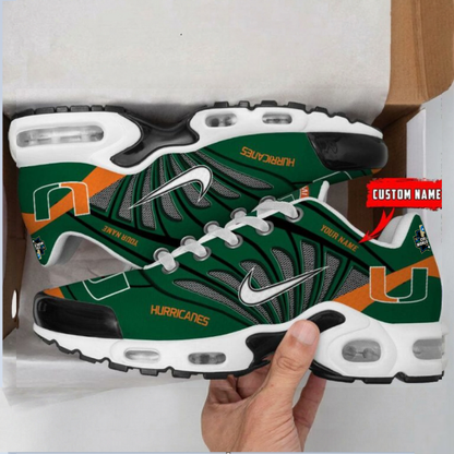 [FLASH SALE] NEW CUSTOMIZED CWS NCAA04 MIH MI HURRICANES UNISEX AIR MAX PLUS SNEAKERS