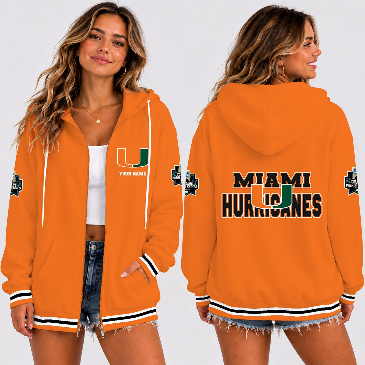 [FAN FAVORITE] NEW CUSTOMIZED NCAA CWS04 MIH MIAMI HURRICANES T-SHIRT, HOODIE, ZIP HOODIE