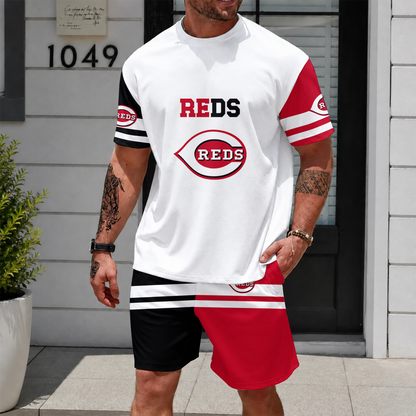 [FLASH SALE] NEW CUSTOMIZED MLB05 CRS CINCINNATI REDS UNISEX T-SHIRT & SHORTS SET