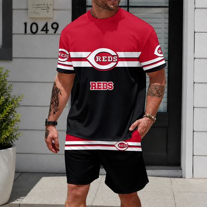 [FLASH SALE] NEW CUSTOMIZED MLB05 CRS CINCINNATI REDS UNISEX T-SHIRT & SHORTS SET