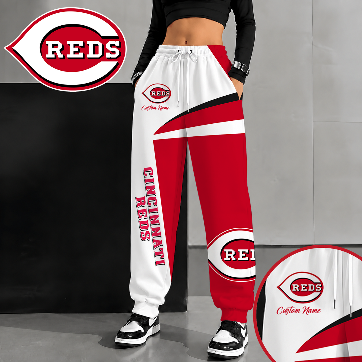[FLASH SALE] NEW CUSTOMIZED MLB05 CRS CINCINNATI REDS SWEATPANTS