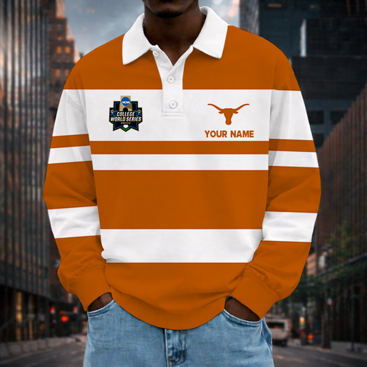 [FLASH SALE] NEW CUSTOMIZED NCAA CWS05 TXL TEXAS LONGHORNS UNISEX LONG SLEEVE POLO