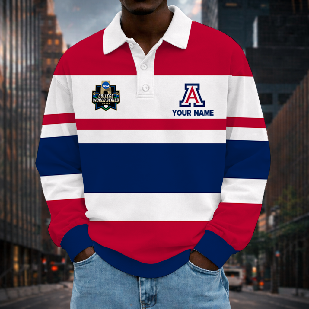 [FLASH SALE] NEW CUSTOMIZED NCAA CWS06 ARW ARIZONA WILDCATS UNISEX LONG SLEEVE POLO