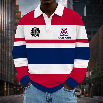 [FLASH SALE] NEW CUSTOMIZED NCAA CWS06 ARW ARIZONA WILDCATS UNISEX LONG SLEEVE POLO
