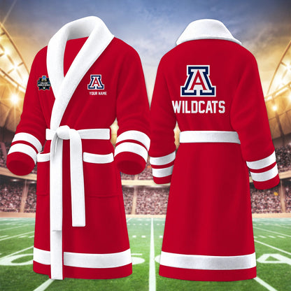 [FAN FAVORITE] NEW CUSTOMIZED NCAA CWS06 ARW ARIZONA WILDCATS MULTICOLOR FLEECE BATHROBE