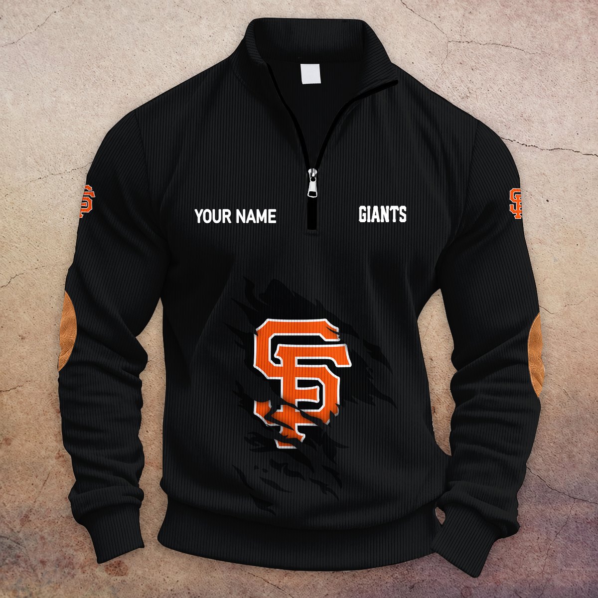 [FLASH SALE] NEW CUSTOMIZED MLB06 SFG SAN FRANCISCO GIANTS MULTICOLOR STRIPED QUATER ZIP SWEATSHIRT