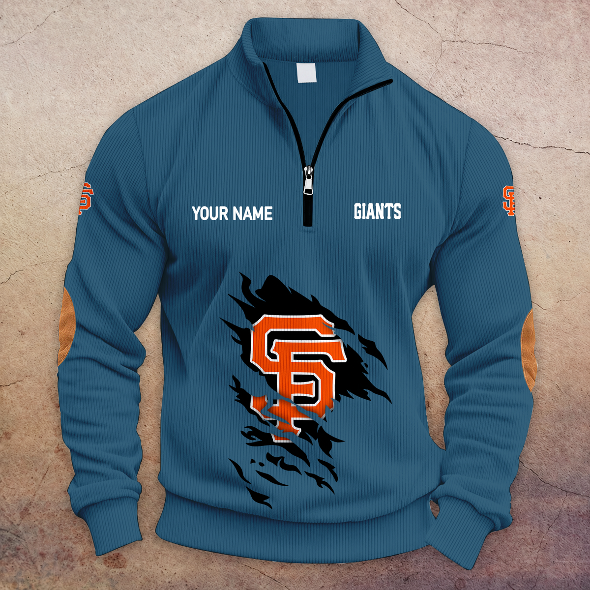 [FLASH SALE] NEW CUSTOMIZED MLB06 SFG SAN FRANCISCO GIANTS MULTICOLOR STRIPED QUATER ZIP SWEATSHIRT