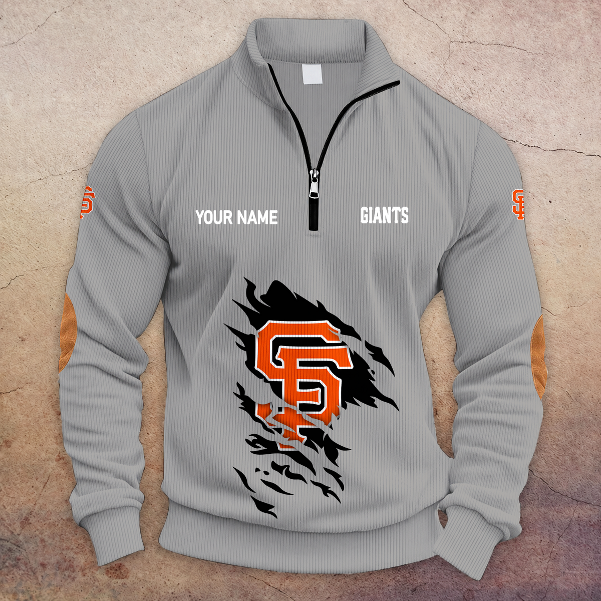 [FLASH SALE] NEW CUSTOMIZED MLB06 SFG SAN FRANCISCO GIANTS MULTICOLOR STRIPED QUATER ZIP SWEATSHIRT