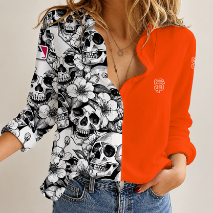 [FLASH SALE] NEW CUSTOMIZED MLB06 SFG SAN FRANCISCO GIANTS WOMEN'S CASUAL SHIRT