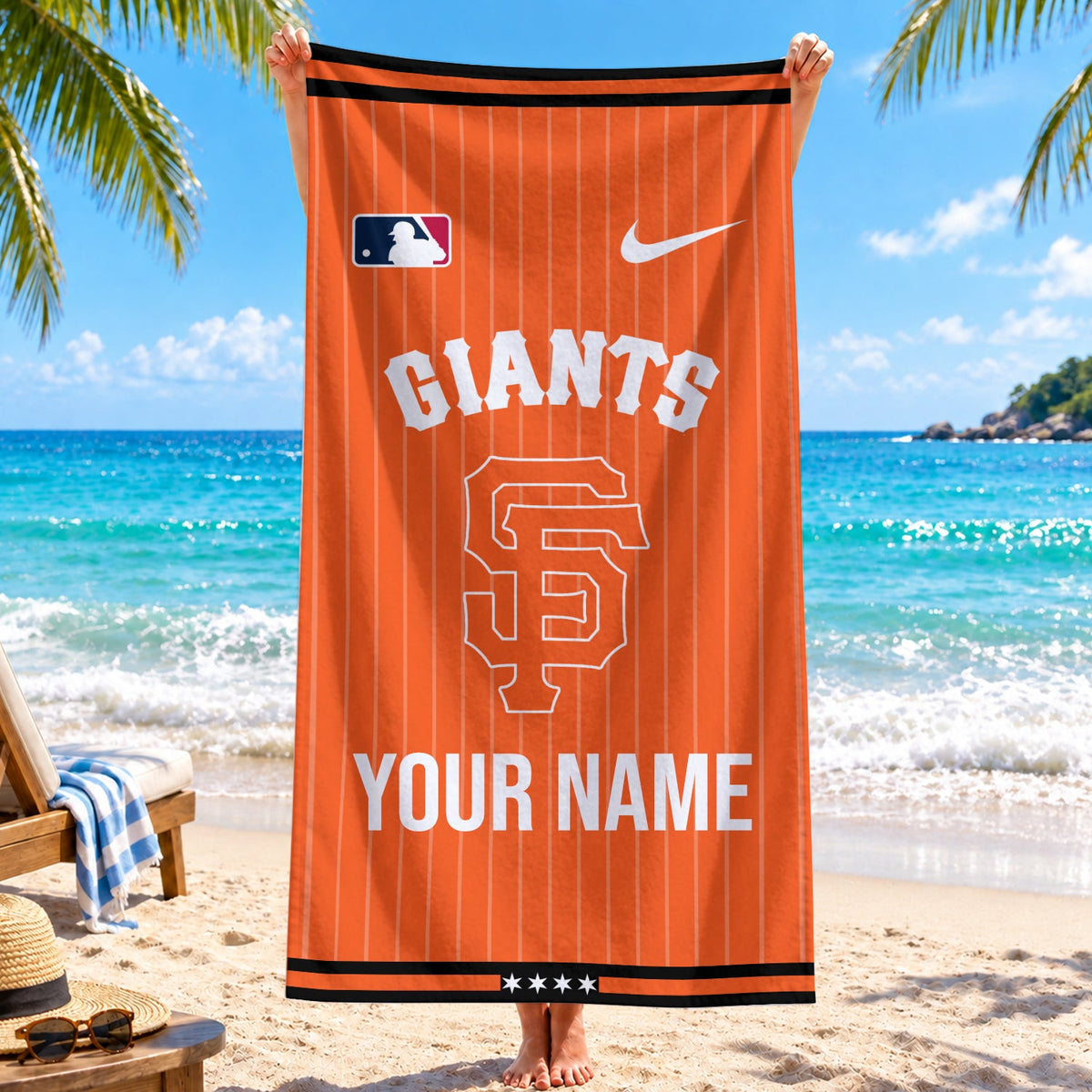 [FLASH SALE] NEW CUSTOMIZED MLB06 SFG SAN FRANCISCO GIANTS BEACH TOWEL