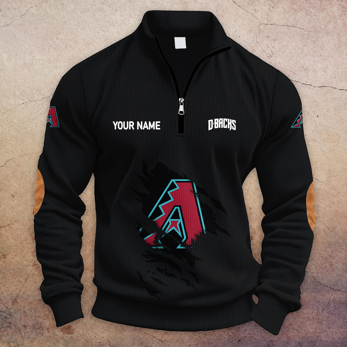 [FLASH SALE] NEW CUSTOMIZED MLB07 ADS ARIZONA DIAMONDBACKS MULTICOLOR STRIPED QUATER ZIP SWEATSHIRT