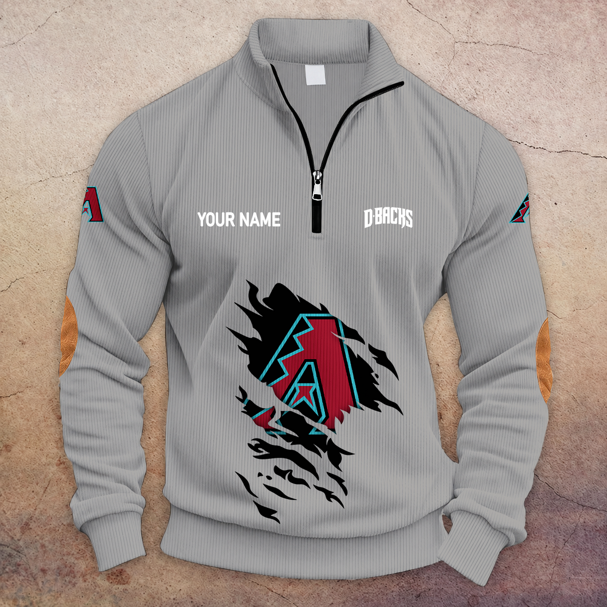 [FLASH SALE] NEW CUSTOMIZED MLB07 ADS ARIZONA DIAMONDBACKS MULTICOLOR STRIPED QUATER ZIP SWEATSHIRT