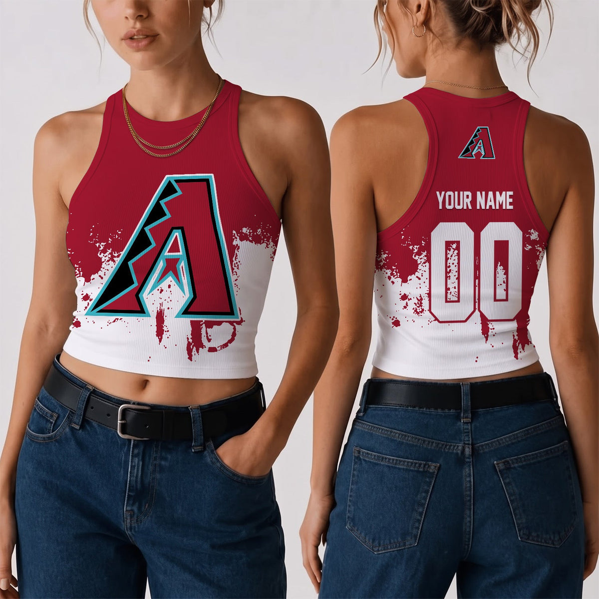 [FLASH SALE] NEW CUSTOMIZED MLB07 ADS THE DIAMONDBACKS WOMEN'S CROP TOP