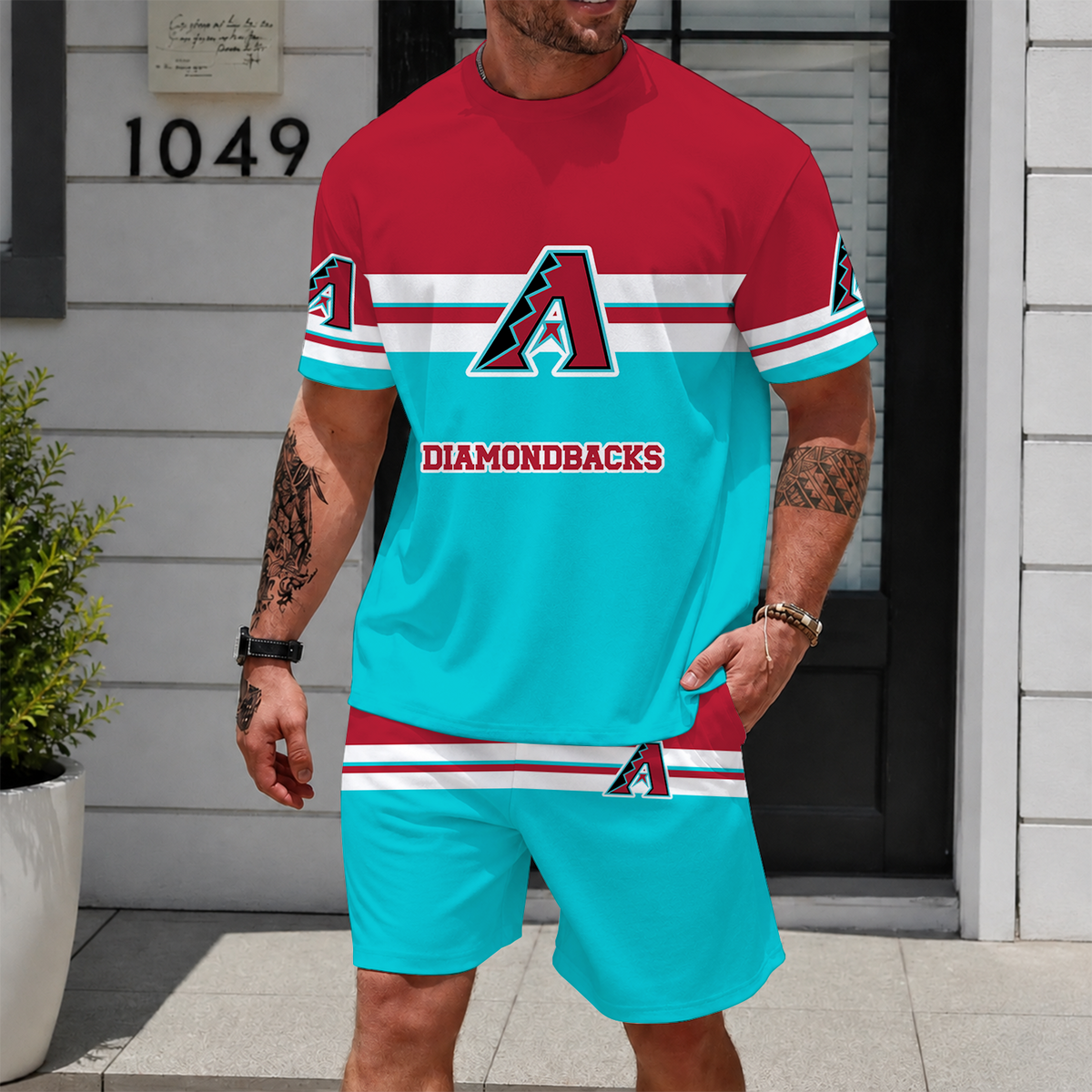 [FLASH SALE] NEW CUSTOMIZED MLB07 ADS ARIZONA DIAMONDBACKS UNISEX T-SHIRT & SHORTS SET