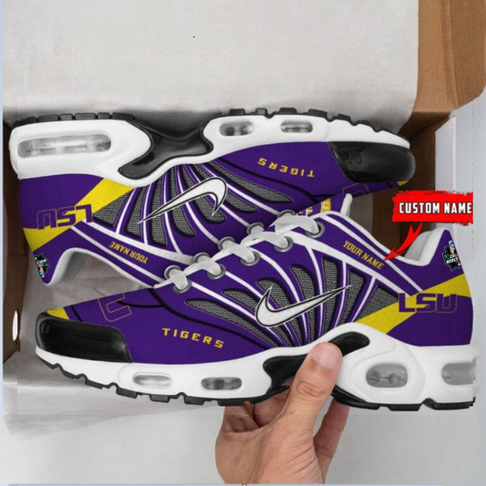 [FLASH SALE] NEW CUSTOMIZED CWS NCAA07 LST LSU TIGERS UNISEX AIR MAX PLUS SNEAKERS