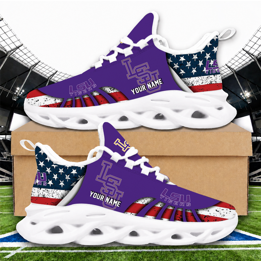 [FAN FAVORITE] NEW CUSTOMIZED NCAA CWS07 LST LSU TIGERS UNISEX CLUNKY SNEAKERS