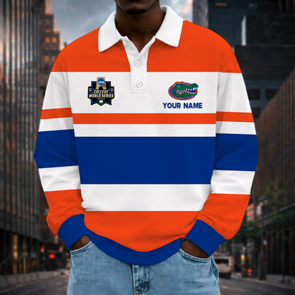 [FLASH SALE] NEW CUSTOMIZED NCAA CWS08 FLG FLORIDA GATORS UNISEX LONG SLEEVE POLO