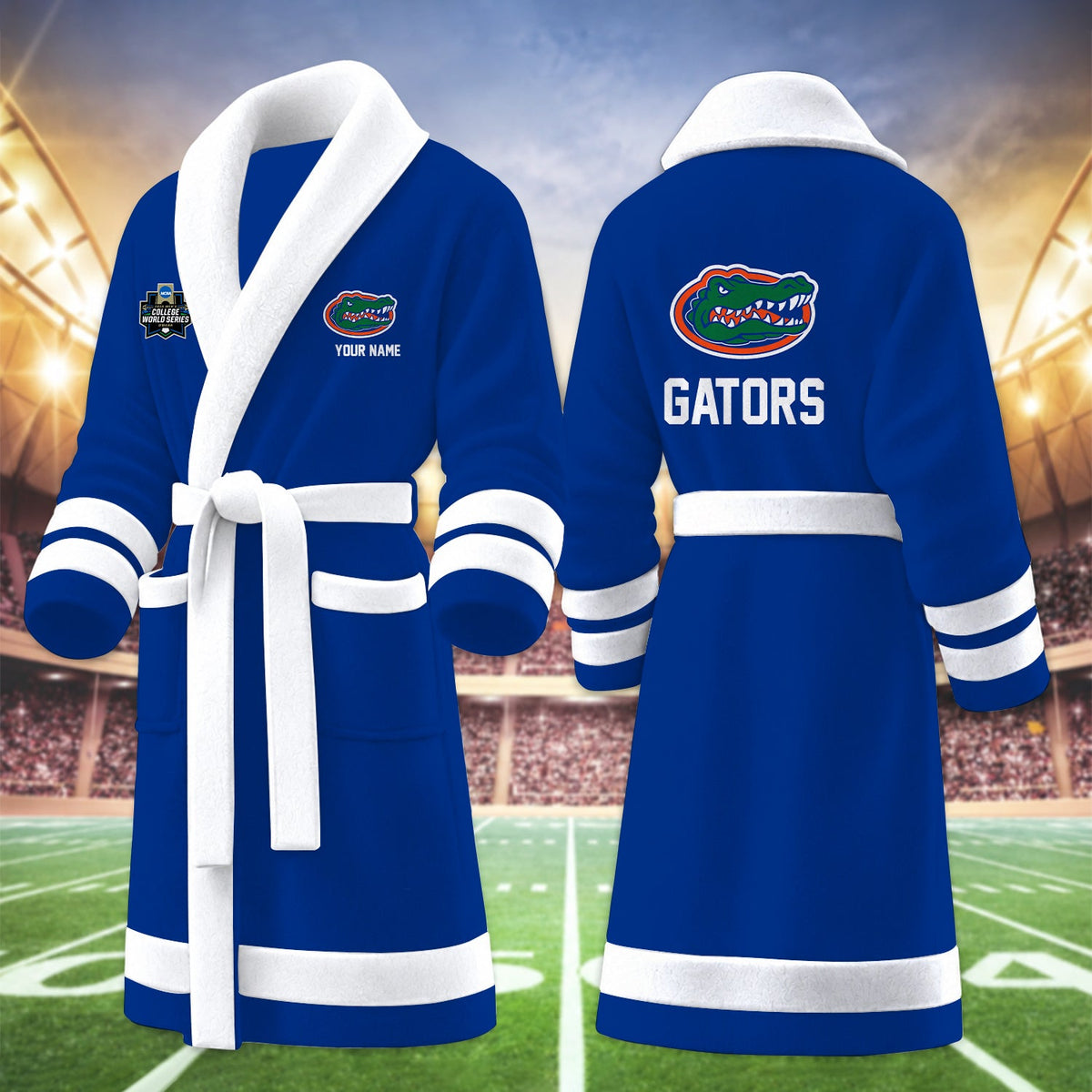 [FAN FAVORITE] NEW CUSTOMIZED NCAA CWS08 FLG FLORIDA GATORS MULTICOLOR FLEECE BATHROBE