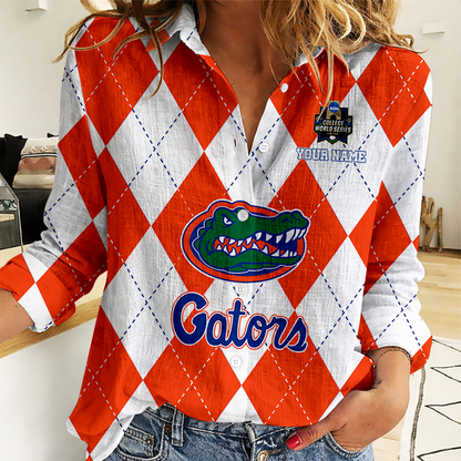 [FLASH SALE] NEW CUSTOMIZED | NCAA CWS08 FLG FL GATORS WOMEN CASUAL SHIRT FOR FAN