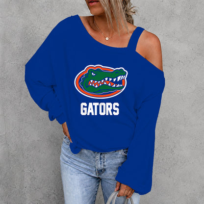[FAN FAVORITE] NEW CUSTOMIZED NCAA CWS08 FLG FLORIDA GATORS WOMEN'S OFF-SHOULDER LONG SLEEVE SHIRT