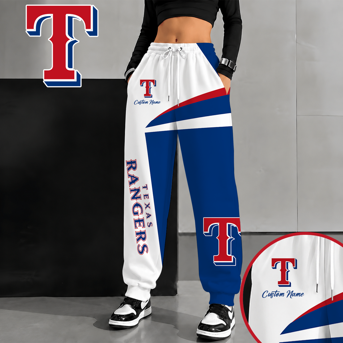 [FLASH SALE] NEW CUSTOMIZED MLB08 TRS TEXAS RANGERS SWEATPANTS