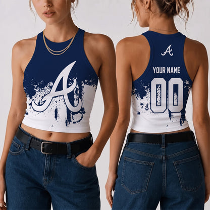 [FLASH SALE] NEW CUSTOMIZED MLB09 ABS THE BRAVES WOMEN'S CROP TOP