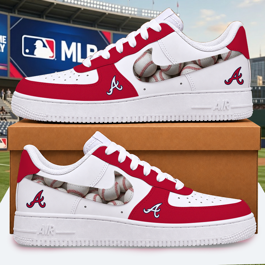 [FLASH SALE] NEW CUSTOMIZED MLB09 ABS ATLANTA BRAVES AF1 SHOES
