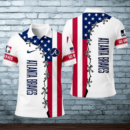 [FLASH SALE] NEW CUSTOMIZED MLB09 ABS ATLANTA BRAVES POLO SHIRT