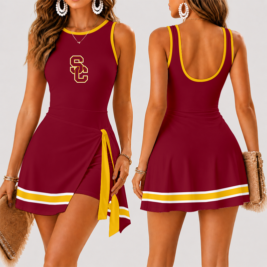 [FAN FAVORITE] NEW CUSTOMIZED NCAA CWS09 USC USC TROJANS WOMEN'S SUMMER SKORT DRESS