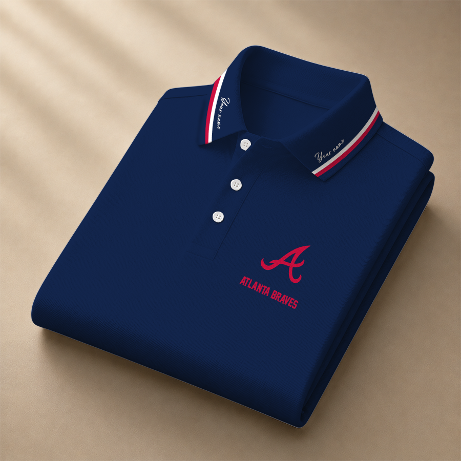 [FLASH SALE] NEW CUSTOMIZED MLB09 ABS ATLANTA BRAVES POLO SHIRT