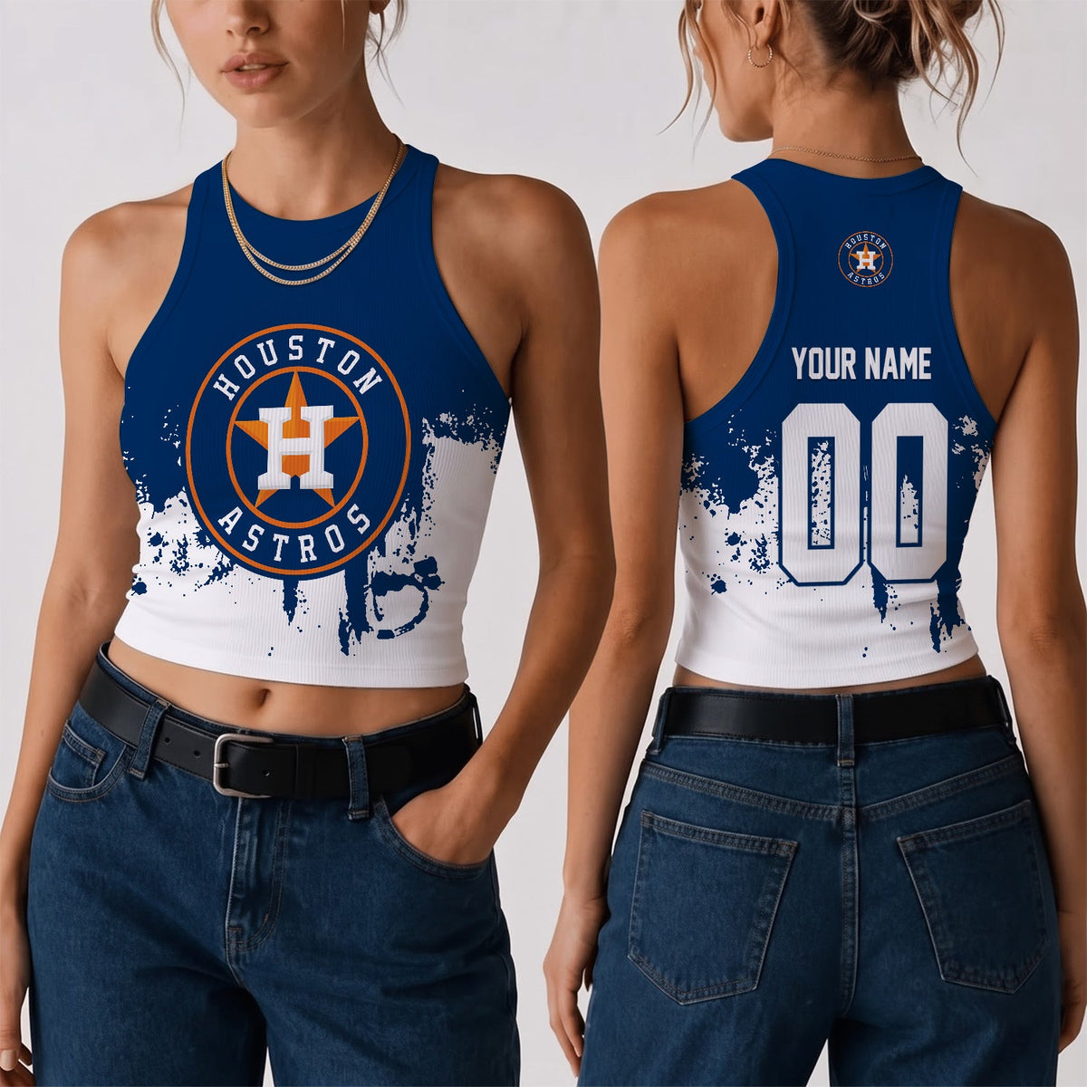 [FLASH SALE] NEW CUSTOMIZED MLB10 HAS THE ASTROS WOMEN'S CROP TOP