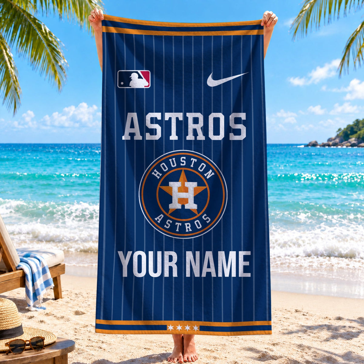 [FLASH SALE] NEW CUSTOMIZED MLB10 HAS HOUSTON ASTROS BEACH TOWEL