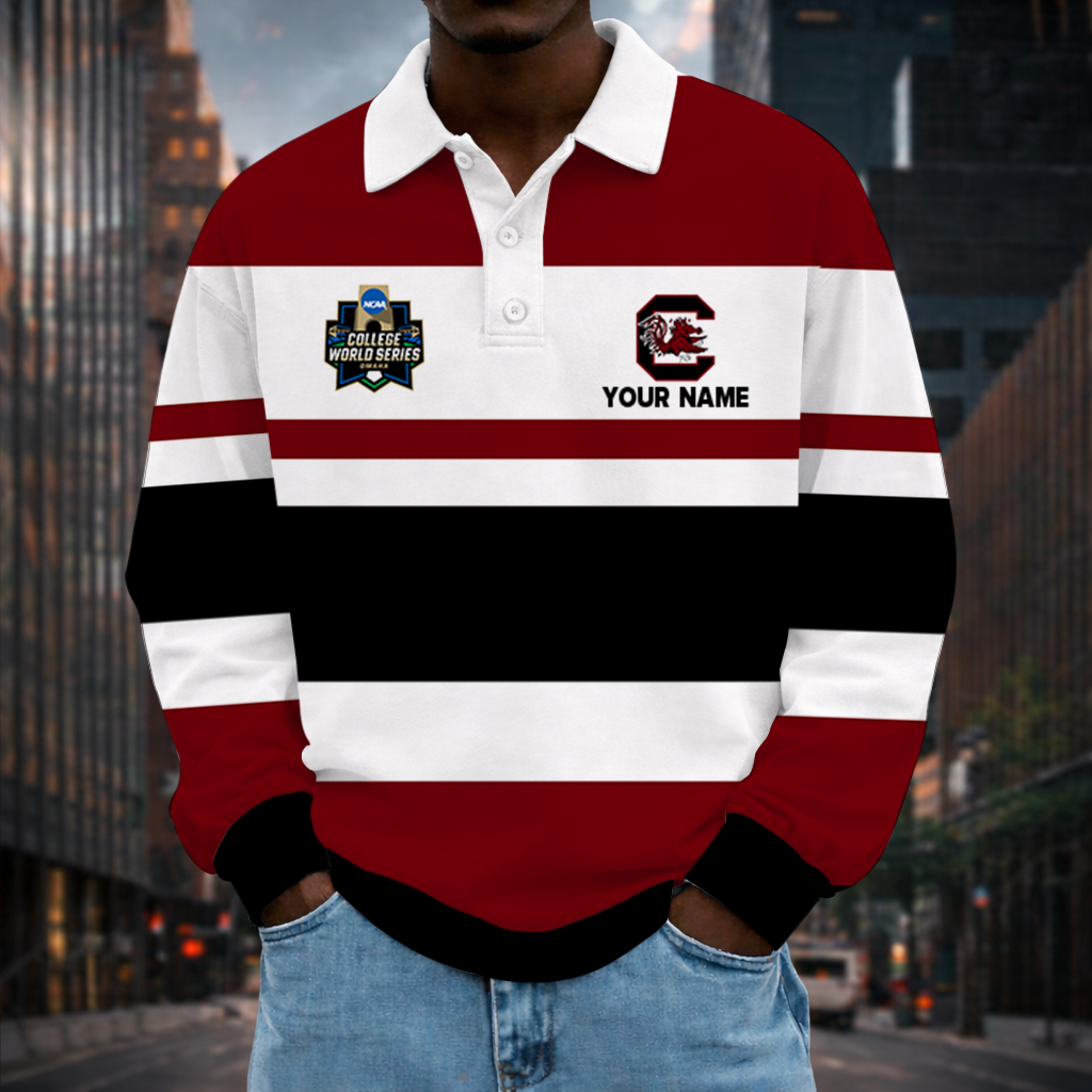 [FLASH SALE] NEW CUSTOMIZED NCAA CWS10 SCG SOUTH CAROLINA GAMECOCKS UNISEX LONG SLEEVE POLO