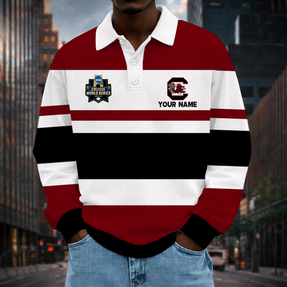 [FLASH SALE] NEW CUSTOMIZED NCAA CWS10 SCG SOUTH CAROLINA GAMECOCKS UNISEX LONG SLEEVE POLO