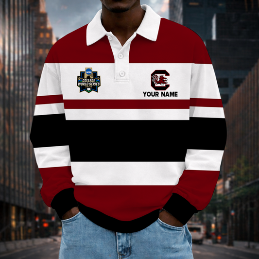 [FLASH SALE] NEW CUSTOMIZED NCAA CWS10 SCG SOUTH CAROLINA GAMECOCKS UNISEX LONG SLEEVE POLO