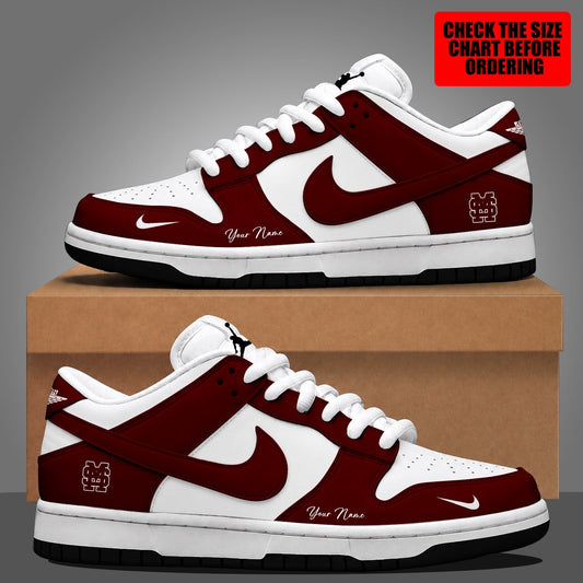 [FAN FAVORITE] NEW CUSTOMIZED NCAA CWS11 MSB MISSISSIPPI STATE BULLDOGS DUNK LOW SHOES