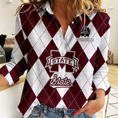 [FLASH SALE] NEW CUSTOMIZED | NCAA CWS11 MSB MI STATE BULLDOGS WOMEN CASUAL SHIRT FOR FAN